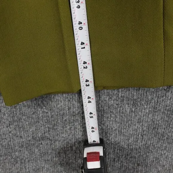 The Fold Pants 6 Talia Pleated Wool Straight Leg Trouser Olive Green Work Office